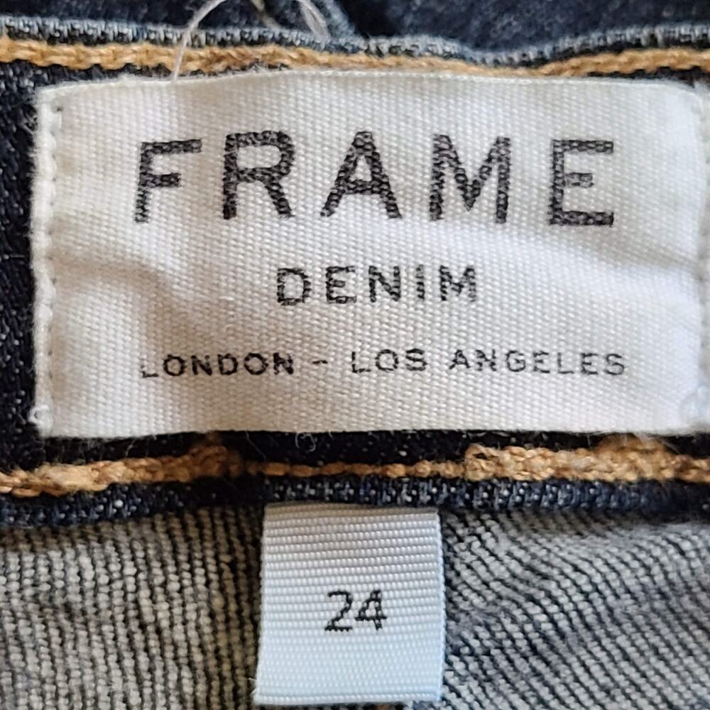FRAME Le High Skinny Side Step Ankle Crop Jeans LHSKSS133 Harway Women's 24 - Picture 9 of 12